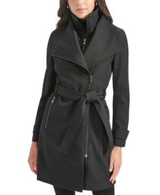 Calvin Klein - Petite Belted Long-Sleeve Wrap Coat