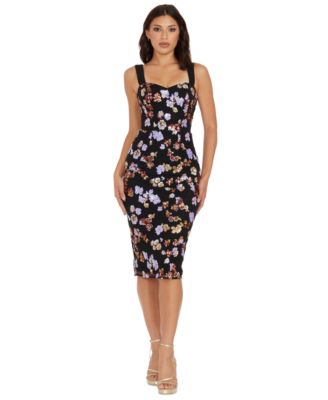Dress the Population - Women's Nicole Floral Sequined Bodycon Dress