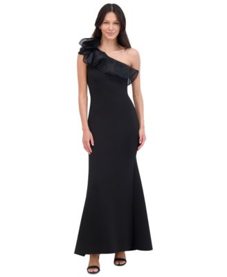 Eliza J - Women's One-Shoulder Rosette-Detail Evening Gown