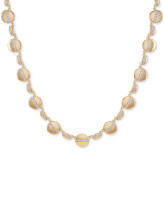 Vince Camuto - Gold-Tone Pav&eacute; Multi-Coin Statement Necklace, 18" + 2" extender