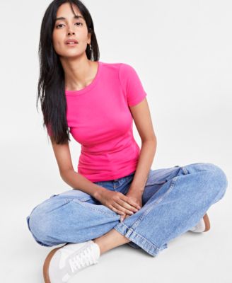 On 34th - Women's Ribbed T-Shirt, Created for Macy's