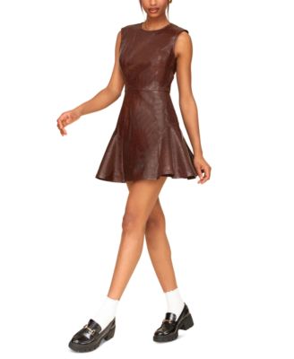 Avec Les Filles - Women's Croc-Embossed Mini Dress