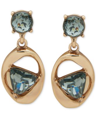KARL LAGERFELD PARIS - Gold-Tone Mixed Stone Drop Earrings