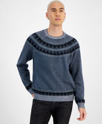 Sun + Stone - Men's Alec Fair Isle Crewneck Sweater, Created for Macy's