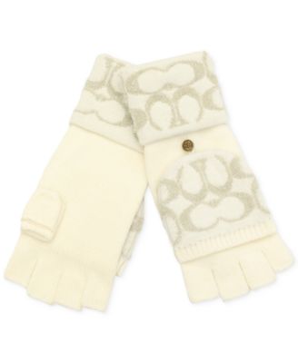 COACH - Signature C Metallic Knit Pop Top Gloves