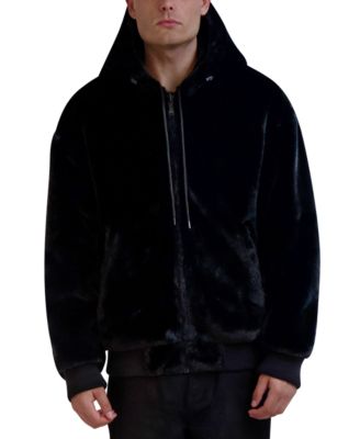 Karl Lagerfeld - Men's Reversible Faux-Fur Lined Bomber Jacket