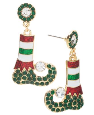 Holiday Lane - Crystal Elf Legs Drop Earrings