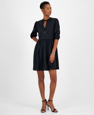 BOSS Orange - Women's Dorena Solid-Color Elbow-Sleeve A-Line Dress