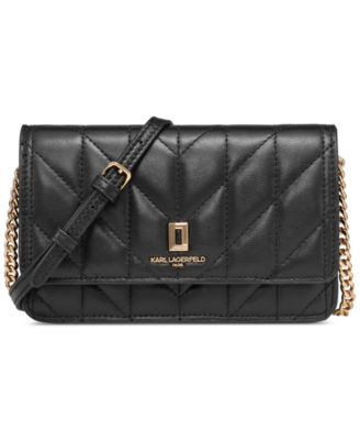 KARL LAGERFELD PARIS - Lafayette Chain Strap Black Quilted Wallet