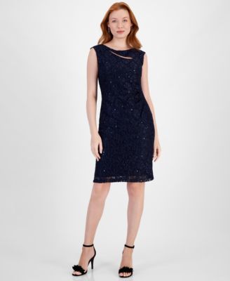 Connected - Women's Sequined-Lace Sheath Dress