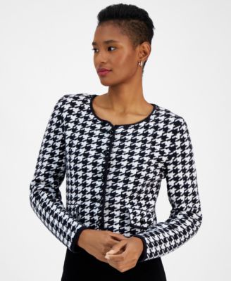 HUGO - Women's Sorper Checkered Houndstooth Cardigan