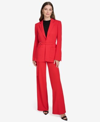 Halston - Women's Notch-Collar Belted Open-Front Blazer