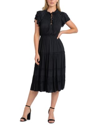 Sam Edelman - Women's Ruffle Flutter-Sleeve Midi Dress