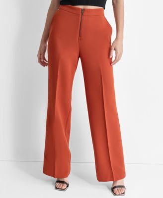 DKNY - Women's Front-Zip Wide-Leg Trousers