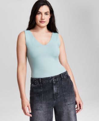 And Now This - Women's Double-Layer V-Neck Bodysuit