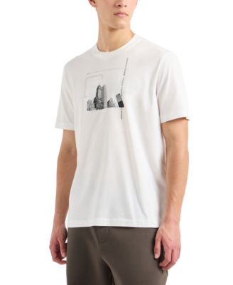 A|X Armani Exchange - Men's Short Sleeve Crewneck Building Graphic T-Shirt