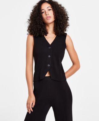 Lucy Paris - Women's Fiora Button-Front Sleeveless Sweater