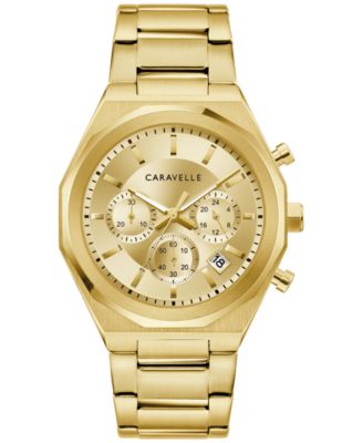 Caravelle - Men's Chronograph Gold-Tone Stainless Steel Bracelet Watch 40mm