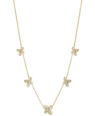 EFFY Collection - Diamond Five Flower 18" Collar Necklace (1-3/8 ct. t.w.) in 14k Gold