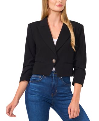 CeCe - Women's 3/4-Sleeve Cropped Blazer