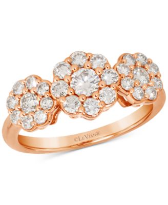 Le Vian - Nude Diamond Triple Cluster Flower Ring (1 ct. t.w.) in 14k Rose Gold