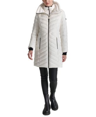 DKNY - Women's Bibbed Packable Puffer Coat