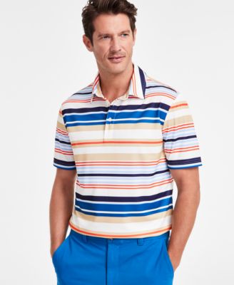 Club Room - Men's Stripe Tech Polo Shirt