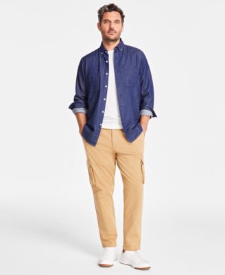 Club Room - Men's Classic-Fit Solid Button-Down Denim Shirt