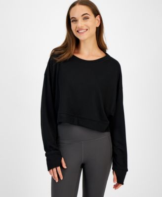 ID Ideology - Women's Waffle-Knit Drop-Shoulder Top