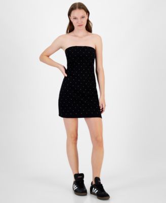 Tinseltown - Juniors' Corset-Style Studded Mini Dress