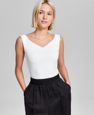 And Now This - Women's V-Neck Sleeveless Bodysuit, Created for Macy's