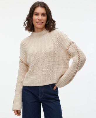 Vero Moda - Women's Whipstitched Mock-Neck Sweater