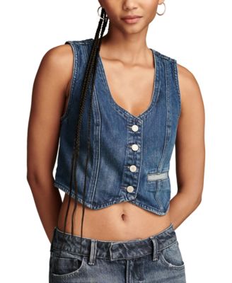Lucky Brand - Women's Lucky Cropped Tailored Denim Vest