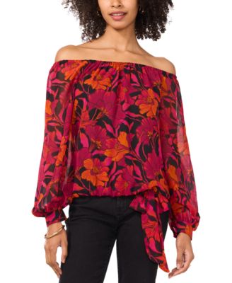 Vince Camuto - Women's Off-The-Shoulder Side-Tie Top