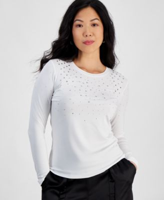 I.N.C. International Concepts - Petite Rhinestone Sweater, Created for Macy's