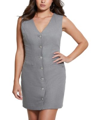 GUESS - Women's Doris Rhinestone-Button Sheath Dress