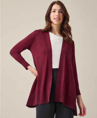 Kasper - Petite Open-Front Long Sleeve Cardigan