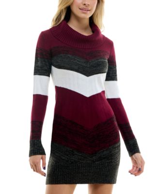 BCX - Juniors' Chevron-Print Sweater Dress