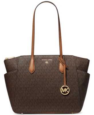 Michael Kors - Logo Charm Detail Mixed Fabric Tote Bag