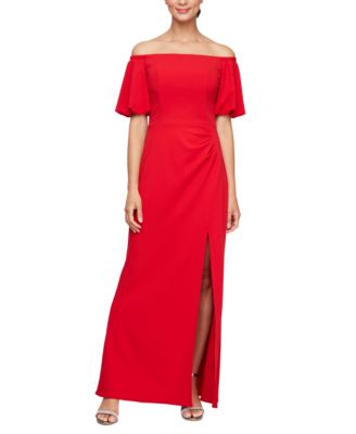 Alex Evenings - Women's Off-The-Shoulder Balloon-Sleeve Gown