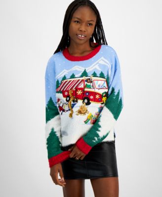 Hooked Up by IOT - Juniors' RV Camping Santa Sweater