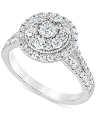 Macy's - Diamond Multi Halo Engagement Ring (1 ct. t.w.) in 14k White Gold