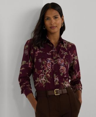 Lauren Ralph Lauren - Women's Classic-Fit Floral Cotton Voile Shirt