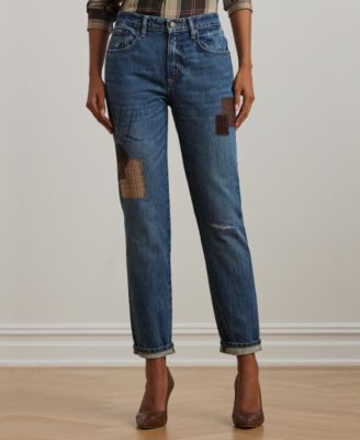 Lauren Ralph Lauren - Women's Patchwork Boyfriend Tapered Ankle Jeans