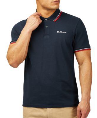 Ben Sherman - Men's Signature Regular-Fit Tipped Cotton Piqu&eacute; Polo Shirt