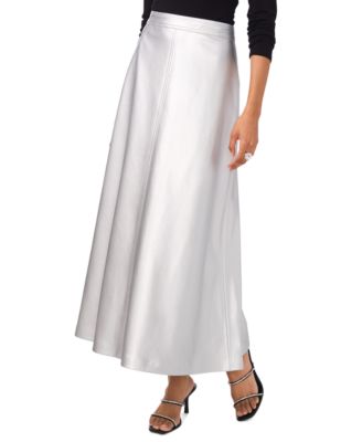 Vince Camuto - Women's Faux-Leather Seamed Maxi Skirt