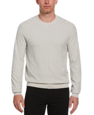 Perry Ellis - Men's Tech Regular-Fit Textured Geo Crewneck Sweater