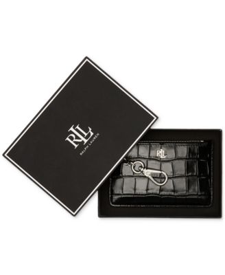 Lauren Ralph Lauren - Croc-Embossed Leather Zip Card Case