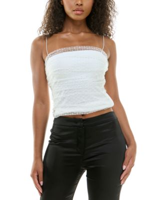 Alex & Sophia - Juniors' Clip-Dot Ruched Camisole