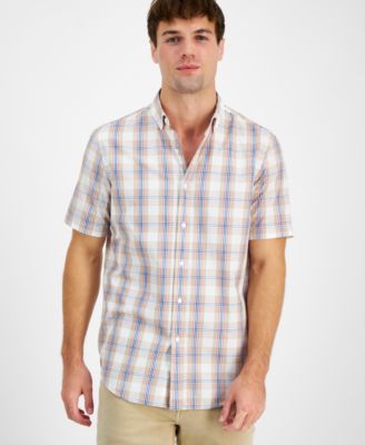 Club Room - Men's Odulls Regular-Fit Plaid Button-Down Shirt